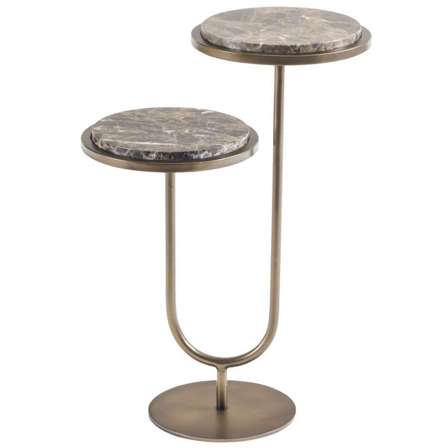Novelli Marble Dark Brown Double Sofa Table